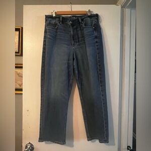 American Eagle Outfitters crossover waist straight baggy Blue Jeans